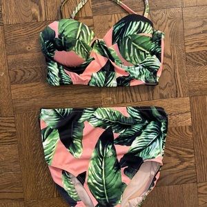 Albion Fit Izabal Palm Print Bathing Suit
